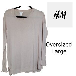 H&M Oversized Light Weight Pink Sweater Size Large
